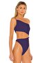 Women's Purple Gathered Silk Jersey Bodysuit - 3