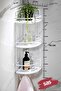 Adhesive Crystal Shelf Hanging Bathroom Organizer Shampoo Holder Corner Shelf Lk-03 Bbbk - 3