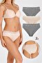 Women's Special Fabric Bamboo Waist Lace 3-Piece Panties Set Model-8
