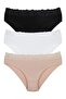 Women's Bamboo Fabric Waist Lace Slip Panties 3 Pack Set Kts1095 - 2