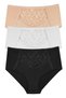 Women's Laser Cut High Waist Lace Detailed 3-Piece Panties Set - Kts3102 Model-1 - 3