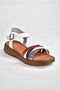 Navy blue/white/red Genuine Leather Daily Women's Sandals M291030503 - 8