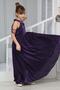 Girl's Monorail Satin Fabric Evening Dress Graduation Gown - 6