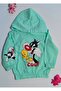 Water Green Hooded Chick Cool Pattern Children's Tracksuit Set - 2