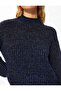 Glitter Knitwear Sweater Relax Fit Stand Collar - 5