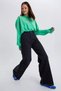 Big Bear Girl's Black Lycra Super High Waist Loose Leg Jeans