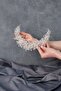 Cream Nida Flower Enameled Bridal Crown Hair And Turban Accessory - 4