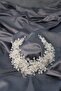 Cream Nida Flower Enameled Bridal Crown Hair And Turban Accessory - 6