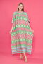 Women's large size domineering collar front placketed bat sleeve slit woven dress - 8
