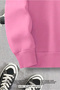 Half Zippered Heart Printed Pink Women's Sweatshirt - 4