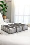Set of 3 Leaf Gray 8-Compartment Closet Drawer Accordion Folding Laundry Organizer