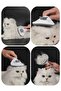 Automatic Cleaning Buttoned Pet Brush Cat Dog Hair Collector Comb Gray