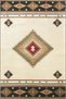 Beige Themed Wicker Design Geometric Patterned Vintage Decorative Carpet 3406