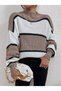 Γυναικείο ριγέ πουλόβερ Dier Moda Oversize - 3