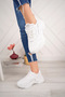 Women's White Skin High Sole Lace-Up Sports Shoes