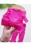 3-Piece Baby Girls Set - Ruffled Blouse, Double Bow Bandana, Leggings and Camisole 100% Cotton Newborn - 2