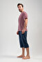 Men's V-Neck Short Sleeve Capri Pajama Suit 
 , 111181 - 2