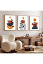 Wooden Framed Painting Set Minimalist Shapes