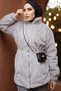 Tunnel Laced Lined Plush Jacket - Gray - 3