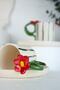 Set of 2 Handmade Ceramic Coffee Cups with Flower Figures 80ml - 3