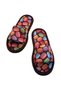 Unisex Brown Macaron Patterned Open Front Soft Soled House Slippers - 5