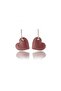Matte Burgundy Color Antiallergic Heart Earrings