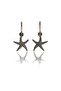Matte Antique Gray Color Antiallergic Star Earrings - 2