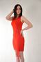Women's Red Belt Detailed Flexible Crepe Fabric Sleeveless Mini Dress