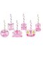 1 Year Old Themed Princess Concept 6-Piece 70 cm Double-Sided Pendant Lamp Ceiling Ornament with Happy Birthday Written