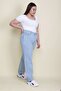 Women's Large Size Blue 5 Pocket Tube Leg Jeans 65n25664 - 3