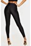 Women's Black Shiny High Waist Shaping Disco Leggings - 3