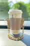 Women's Beige Color Special Series Leather Coffee Cup Holder