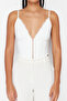 Bridal Beyaz Crop Astarlı Agraflı Dokuma Dantel Büstiyer TPRAW23BS00045 - 4