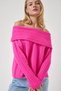 Women's Fuchsia Madonna Collar Knitwear Sweater PF00049