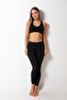 Women's Cotton Fabric Elastic Waist Long Black Tights - 4