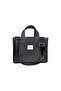 Hishi Rj Tote Bag Anthracite Waxed Canvas Bag Black Shoulder Strap - 2