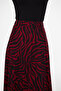 Red Zebra Pattern Long Half Lining Pleated Skirt, Floral Patterned Summer Skirt, Crepe Skirt - 4