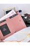 Mechanism Women's Wallet Genuine Leather Automatic Card Holder Powder Color 2001 - 6