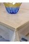 Cream Imported PVC Oilcloth - Patterned Removable Tablecloth - 4
