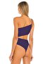 Women's Purple Gathered Silk Jersey Bodysuit - 4