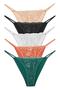 Women's Drawstring Lace Slip 5-Piece Panties Set Assorted Colors Kts3063 - 3