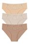 Women's Laser Cut Lace Detailed Slip Panties 3-Piece Pack Set - Kts3100 Model-3 - 3