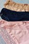 Women's Laser Cut Lace Slip Panties 3-Piece Pack Set - Kts3101 Model-2 - 7