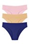 Women's Laser Cut Stretch Fabric Panties Pack of 3 Dark Blue - 2