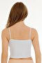 Women's Corded Fabric Fabric Rope Strap Crop Bustier - Bst3022 - Ice Blue - 3