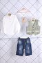 1-5 Years Safari Themed Concept Birthday Patterned Vest Linen Shirt with Capri Bag Boys B