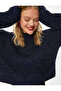 Glitter Knitwear Sweater Relax Fit Stand Collar - 2