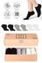 Bamboo Women's Booties Plain Black-White-Grey Socks Multicolored Seamless Premium Boxed Pack of 6
