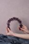 Plum Nida Flower Enameled Bridal Crown Hair and Turban Accessory - 2