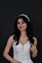 Cream Nida Flower Enameled Bridal Crown Hair And Turban Accessory - 2